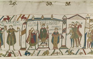 Coronación de Harold como rey inglés, Tapiz de Bayeux de Unbekannt Unbekannt